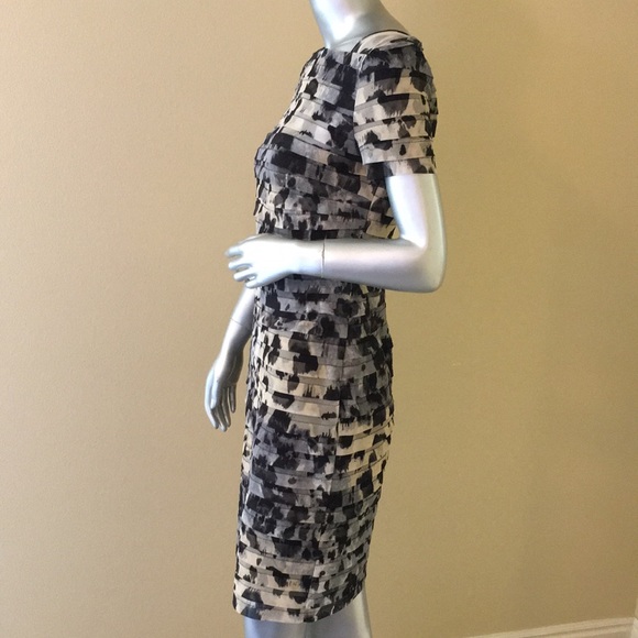 Adrianna Papell layered mesh leopard dress - Picture 4 of 10